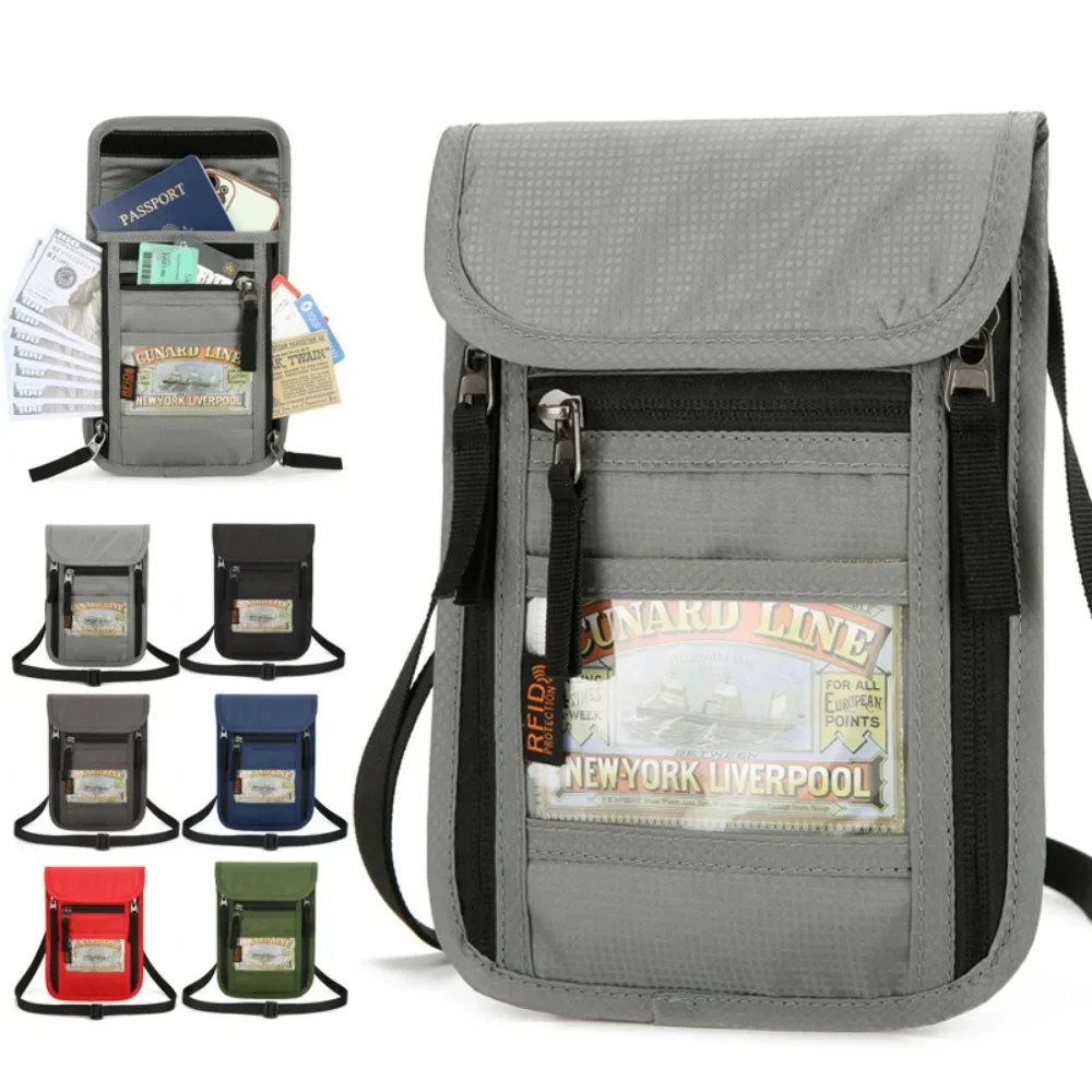 Travel Organizer Men - Portafoglio da viaggio con protezione RFID,
